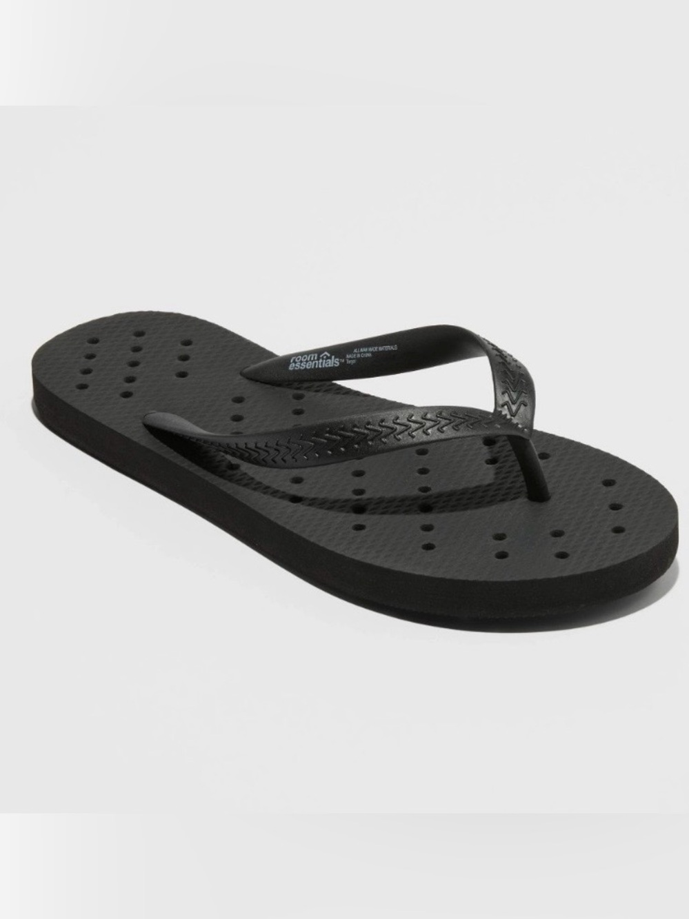 XS Shower Flip Flops Black - Room Essentials Women’s Size 6/7 Men’s Size 5/6